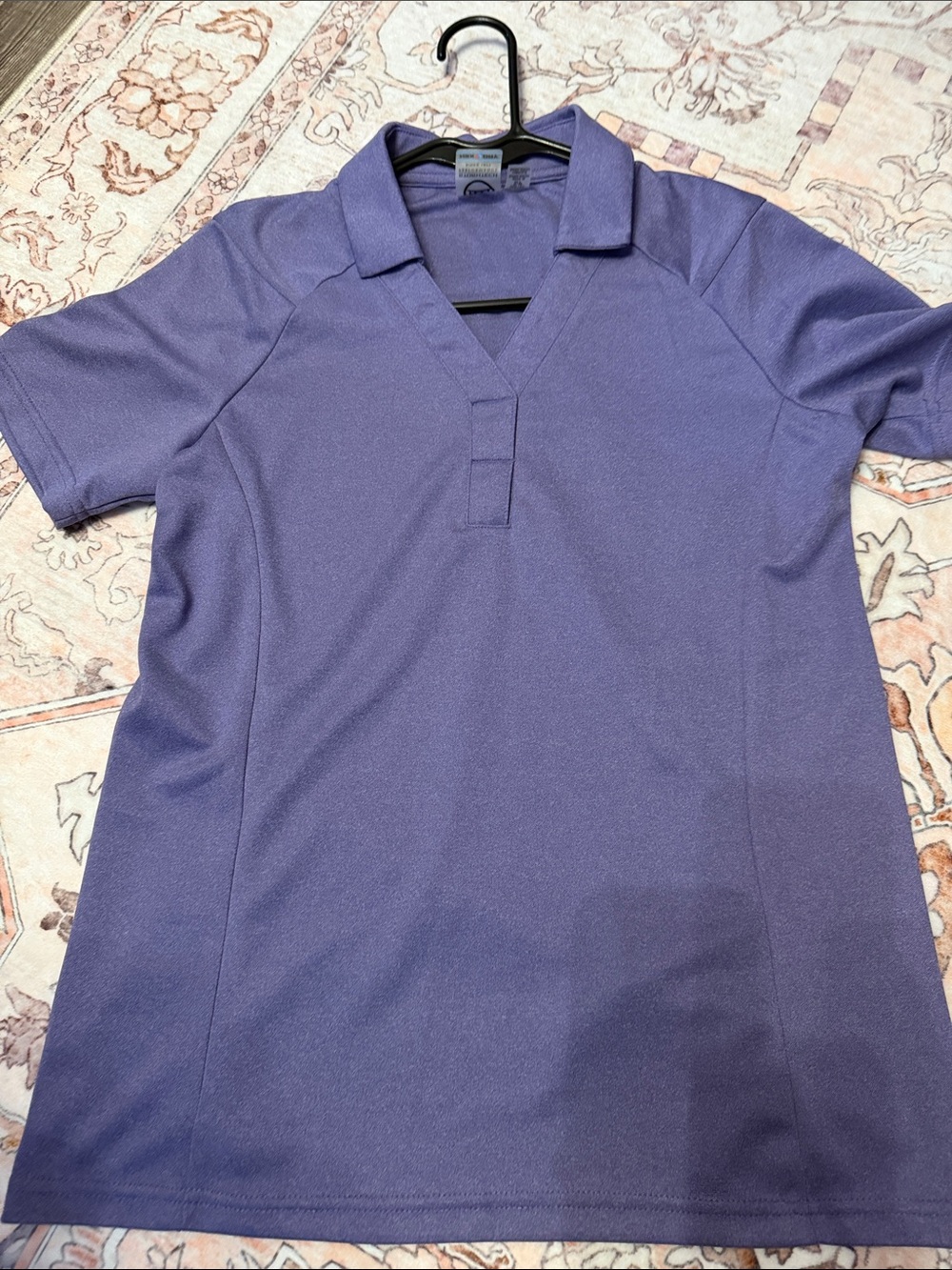 Girls V-Neck Polo Performance Top in Purple